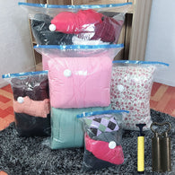 Air Vacuum Compressed Storage Bag Home Organizer Transparent Border Foldable Seal travel Saving Space Package Bags for clothes